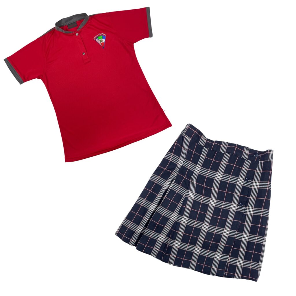 falda cuadros, uniformes escolares, moda escolar, playera polo, moda colegios, uniformes bordados